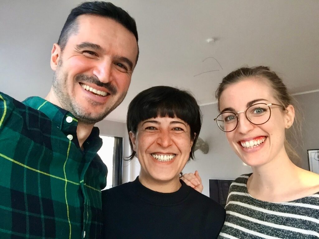 Reza, Rana und unsere Freelancerin Natalie